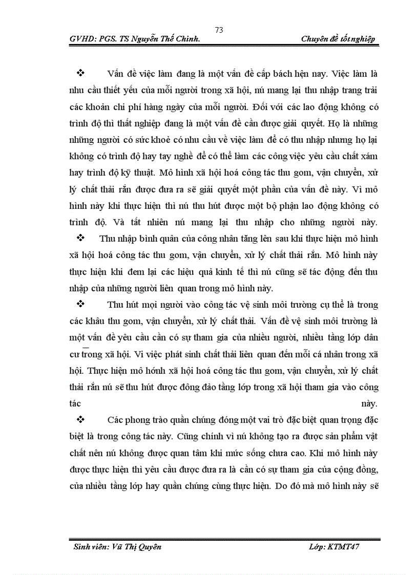 image for page Đánh giá hiệu quả của mô hình thực hiện xã hội hoá công tác thu gom, vận chuyển, xử lý chất thải rắn tại quận Tây Hồ