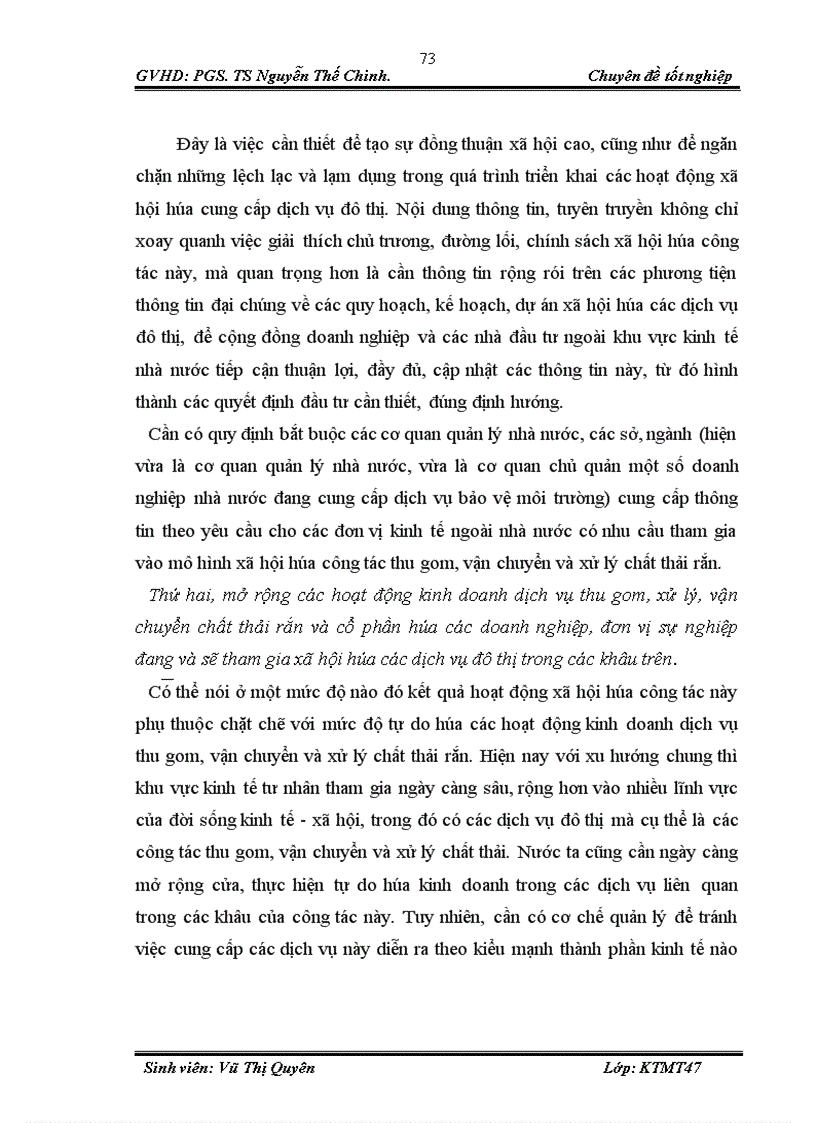 image for page Đánh giá hiệu quả của mô hình thực hiện xã hội hoá công tác thu gom, vận chuyển, xử lý chất thải rắn tại quận Tây Hồ