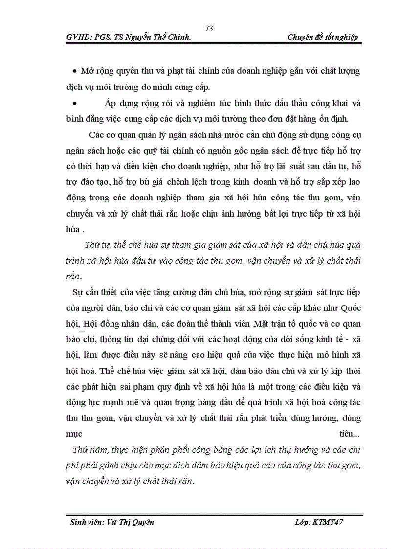 image for page Đánh giá hiệu quả của mô hình thực hiện xã hội hoá công tác thu gom, vận chuyển, xử lý chất thải rắn tại quận Tây Hồ