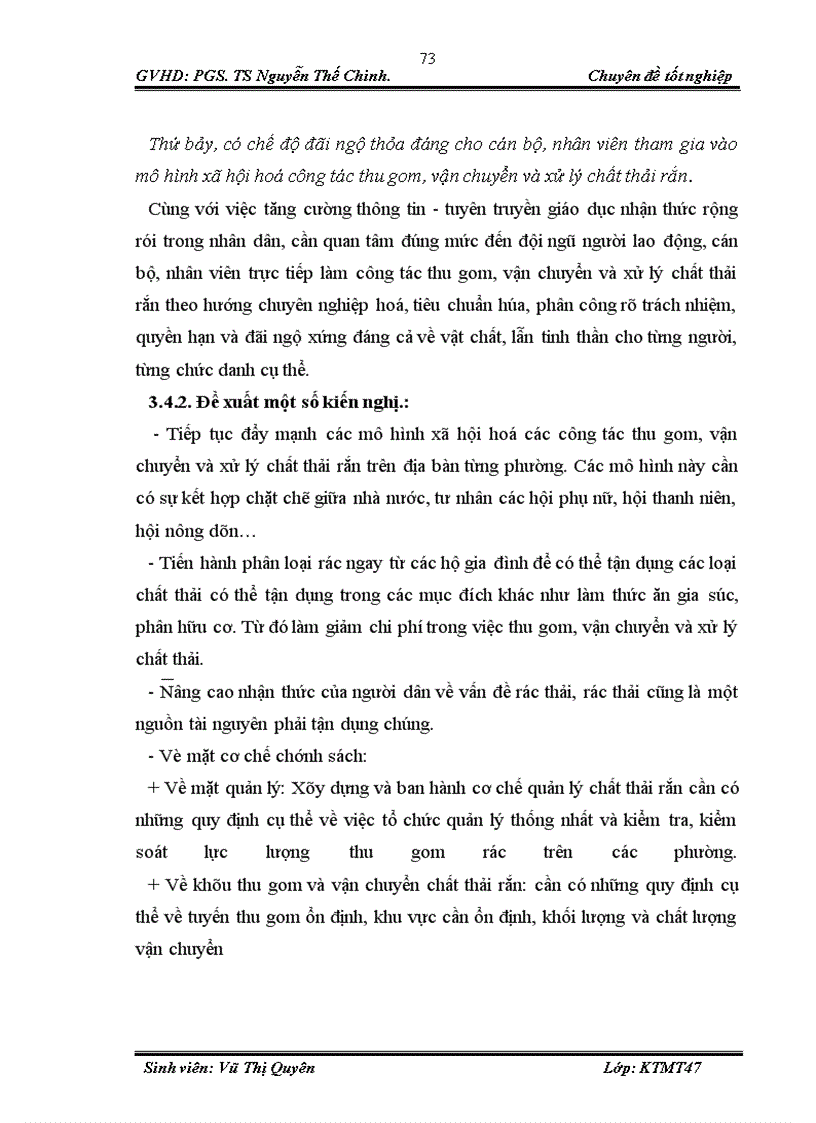 image for page Đánh giá hiệu quả của mô hình thực hiện xã hội hoá công tác thu gom, vận chuyển, xử lý chất thải rắn tại quận Tây Hồ