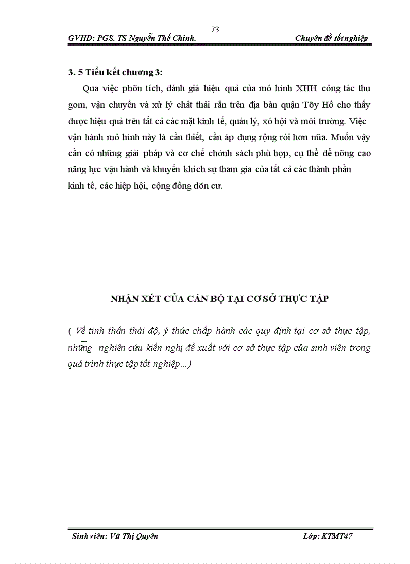 image for page Đánh giá hiệu quả của mô hình thực hiện xã hội hoá công tác thu gom, vận chuyển, xử lý chất thải rắn tại quận Tây Hồ