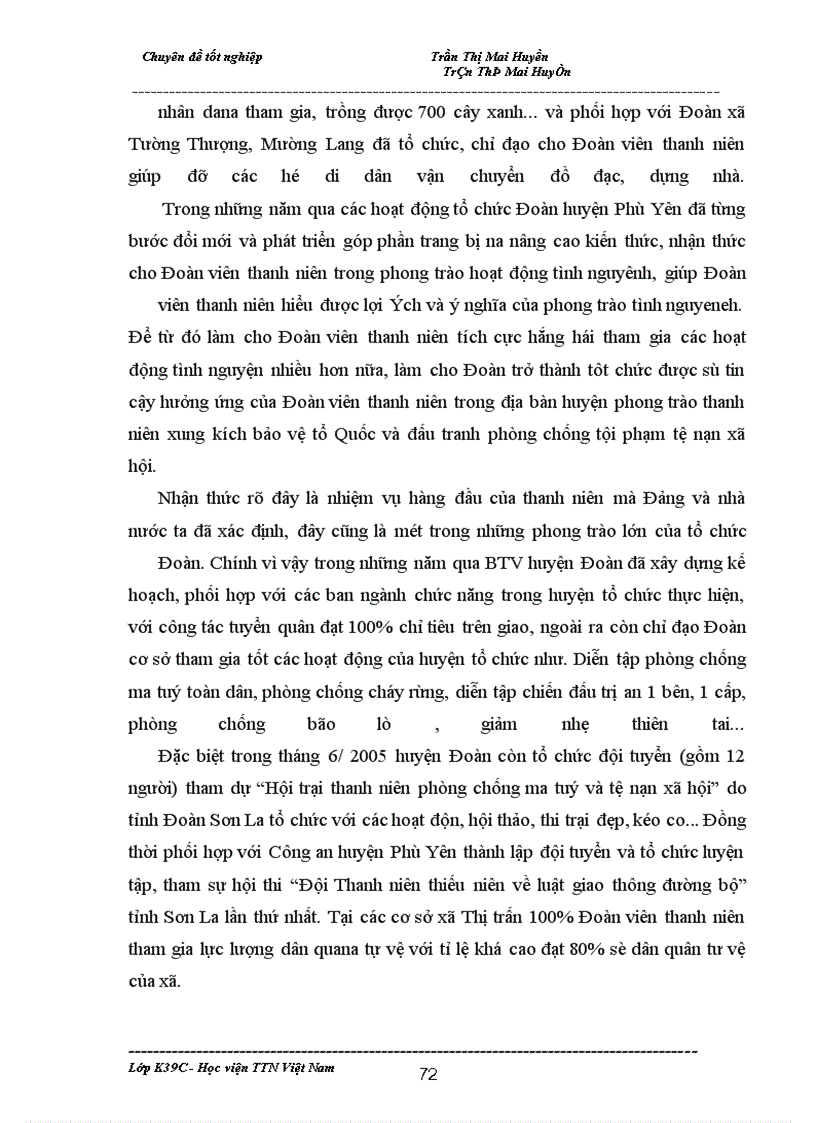 image for page Thực trạng và các giải pháp nhằm nâng cao chất lượng đội ngũ cán bộ Đoàn cơ sở trên địa bàn huyện Phù Yên - Tỉnh Sơn La