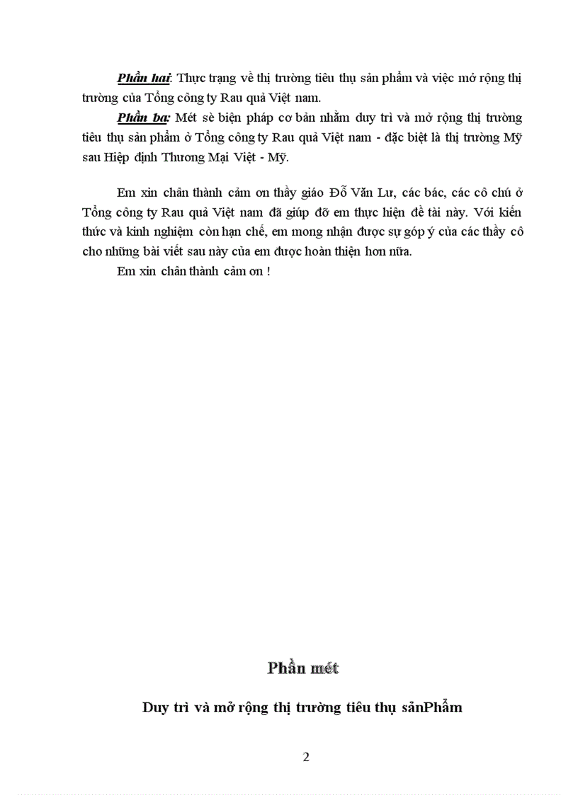 image for page Một số biện pháp cơ bản nhằm duy trì và mở rộng thị trường tiêu thụ sản phẩm ở Tổng công ty Rau quả Việt nam - Đặc biệt là thị trường Mỹ sau Hiệp định Thương mại Việt – Mỹ