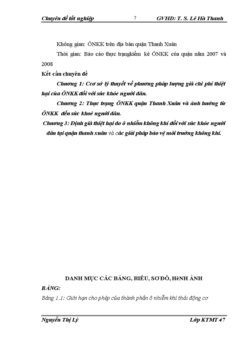 image for page Lượng giá thiệt hại của ô nhiễm không khí đến sức khoẻ người dân quận Thanh Xuân