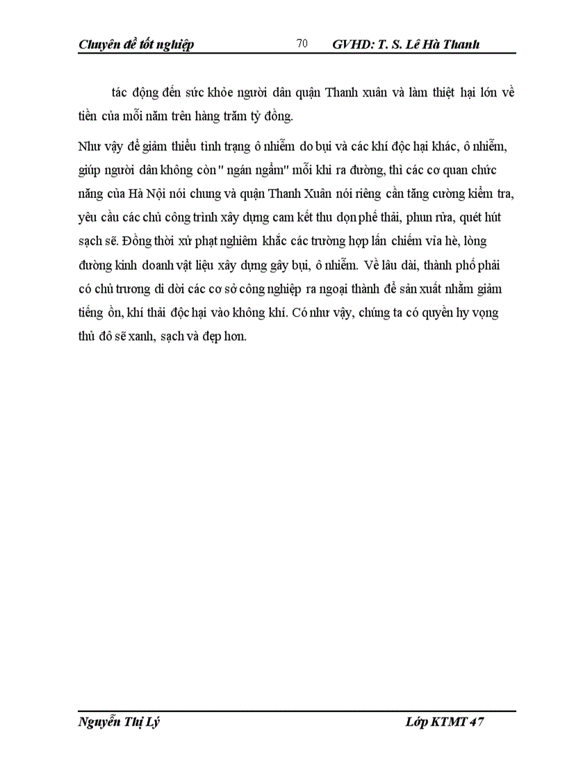 image for page Lượng giá thiệt hại của ô nhiễm không khí đến sức khoẻ người dân quận Thanh Xuân