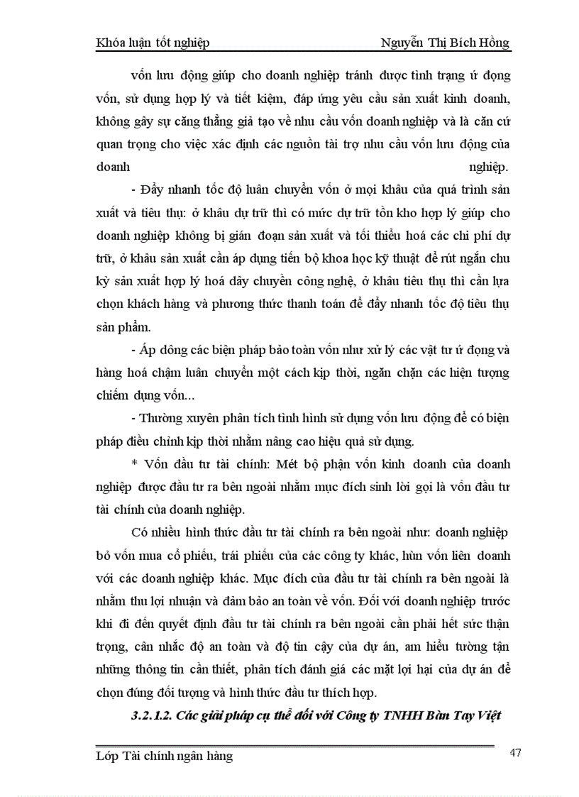 image for page Phân tích hoạt động tài chính ở Công ty TNHH Bàn Tay Việt