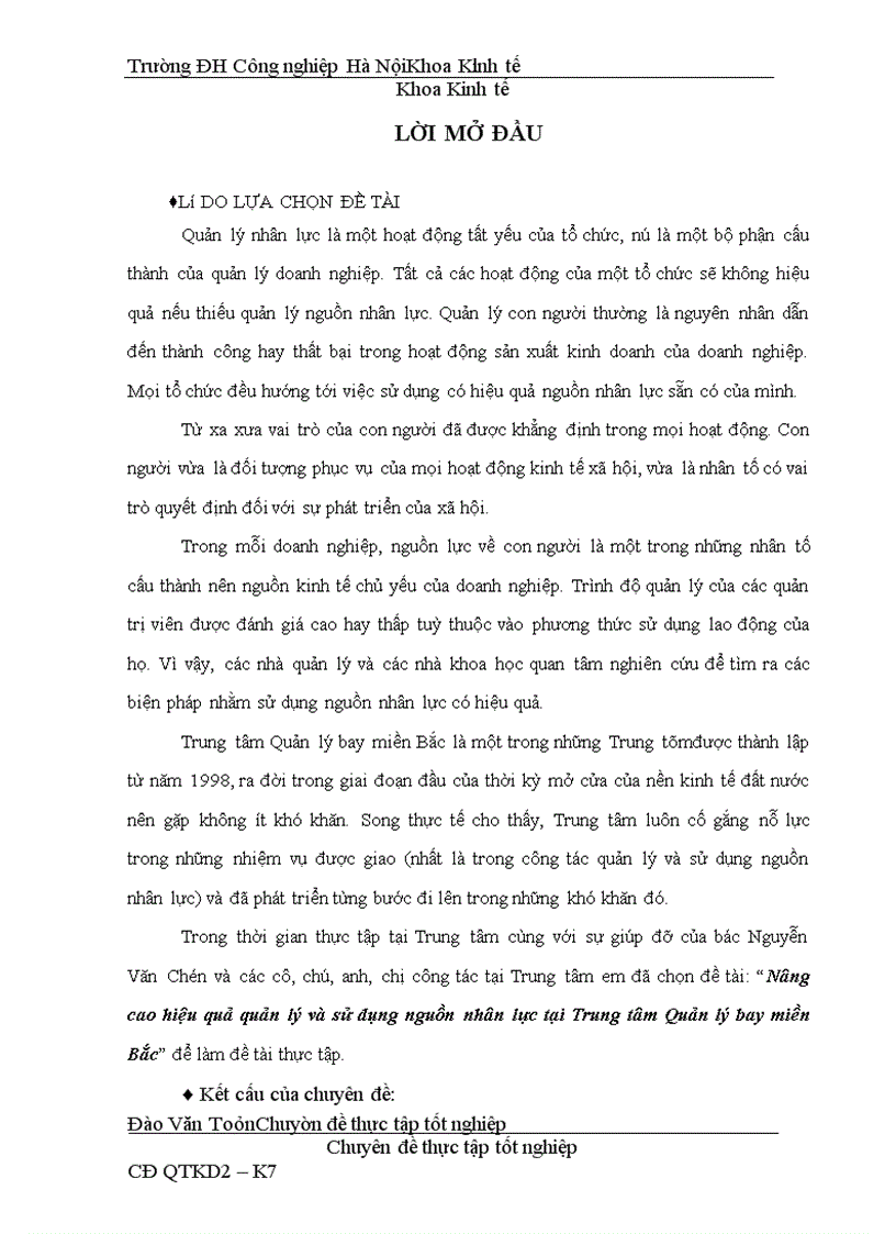 image for page Nâng cao hiệu quả quản lý và sử dụng nguồn nhân lực tại Trung tâm Quản lý bay miền Bắc