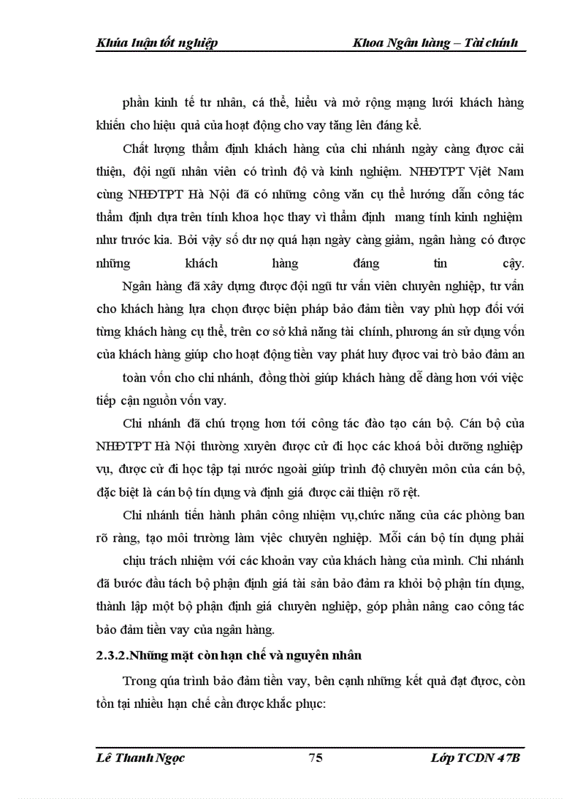 image for page Giải pháp nâng cao chất lượng bảo đảm tiền vay tại ngân hàng Đầu tư và Phát triển Hà Nội