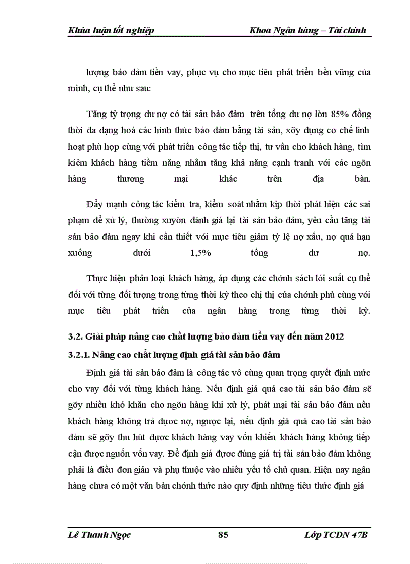 image for page Giải pháp nâng cao chất lượng bảo đảm tiền vay tại ngân hàng Đầu tư và Phát triển Hà Nội