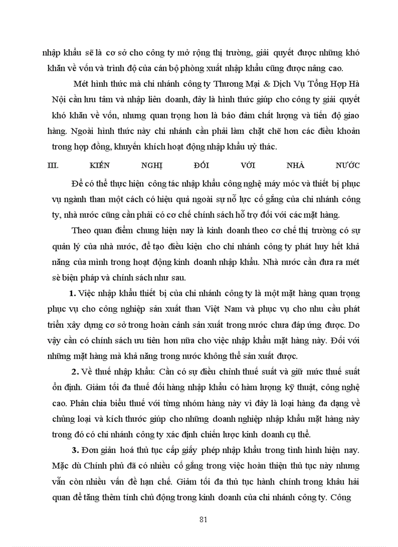 image for page Những giải pháp chủ yếu nhằm hoàn thiện hoạt động nhập khẩu của chi nhánh công ty Thương Mại và Dịch vụ Tổng hợp Hà Nội - Tổng công ty Than Việt Nam .