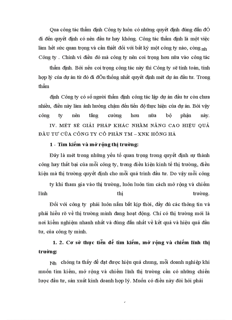 image for page Một số giải pháp nhằm nâng cao hiệu quả hoạt động đầu tư phát triển tại Công ty cổ phần Thương Mại - Xuất Nhập Khẩu Hồng Hà