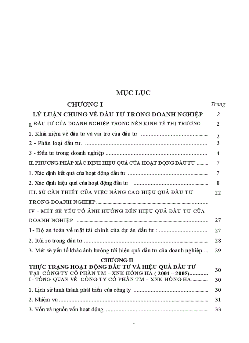 image for page Một số giải pháp nhằm nâng cao hiệu quả hoạt động đầu tư phát triển tại Công ty cổ phần Thương Mại - Xuất Nhập Khẩu Hồng Hà