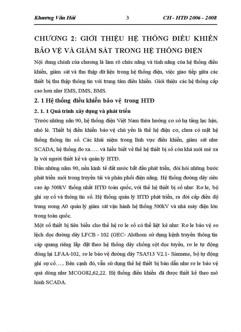 image for page Chuẩn truyền thông áp dụng trong hệ thống điện