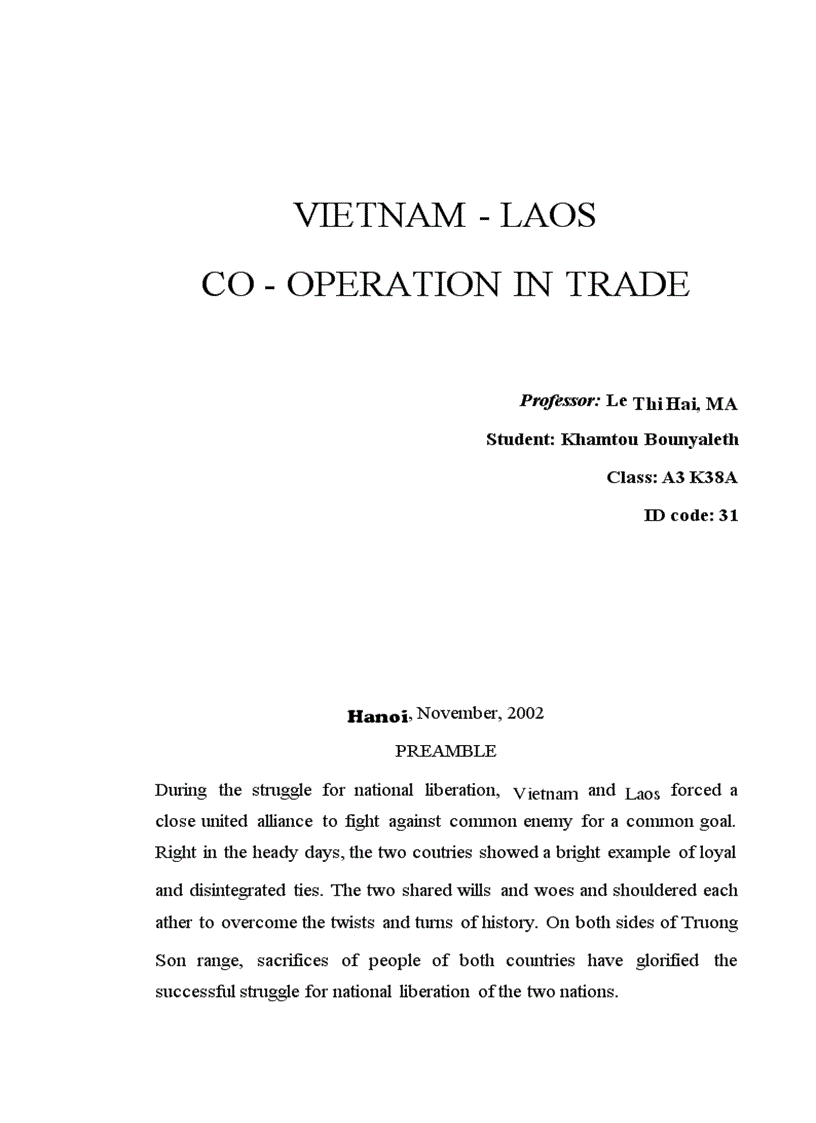 image for page .Vietnam-Laos cooperations in Trade