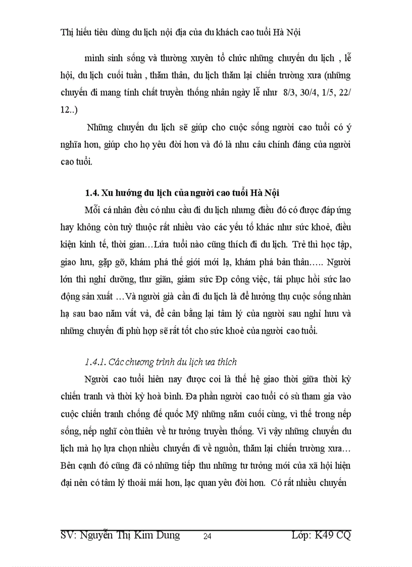 image for page Thị hiếu tiêu dùng du lịch nội địa của du khách cao tuổi Hà Nội