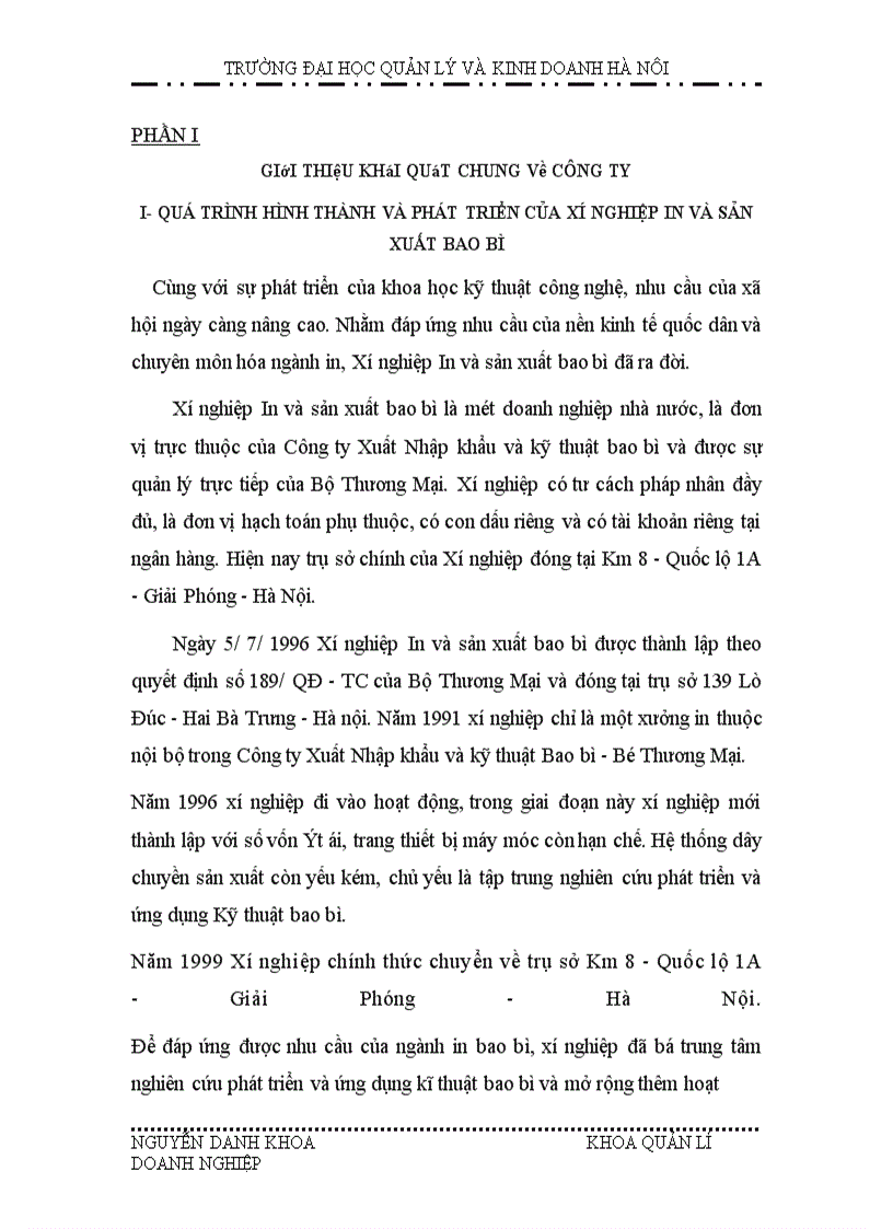 image for page Một số giải pháp nhằm nâng cao hiệu quả sản xuất kinh doanh tại Xí nghiệp In và sản xuất bao bì