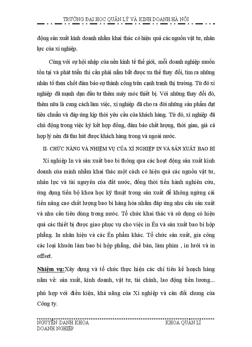 image for page Một số giải pháp nhằm nâng cao hiệu quả sản xuất kinh doanh tại Xí nghiệp In và sản xuất bao bì