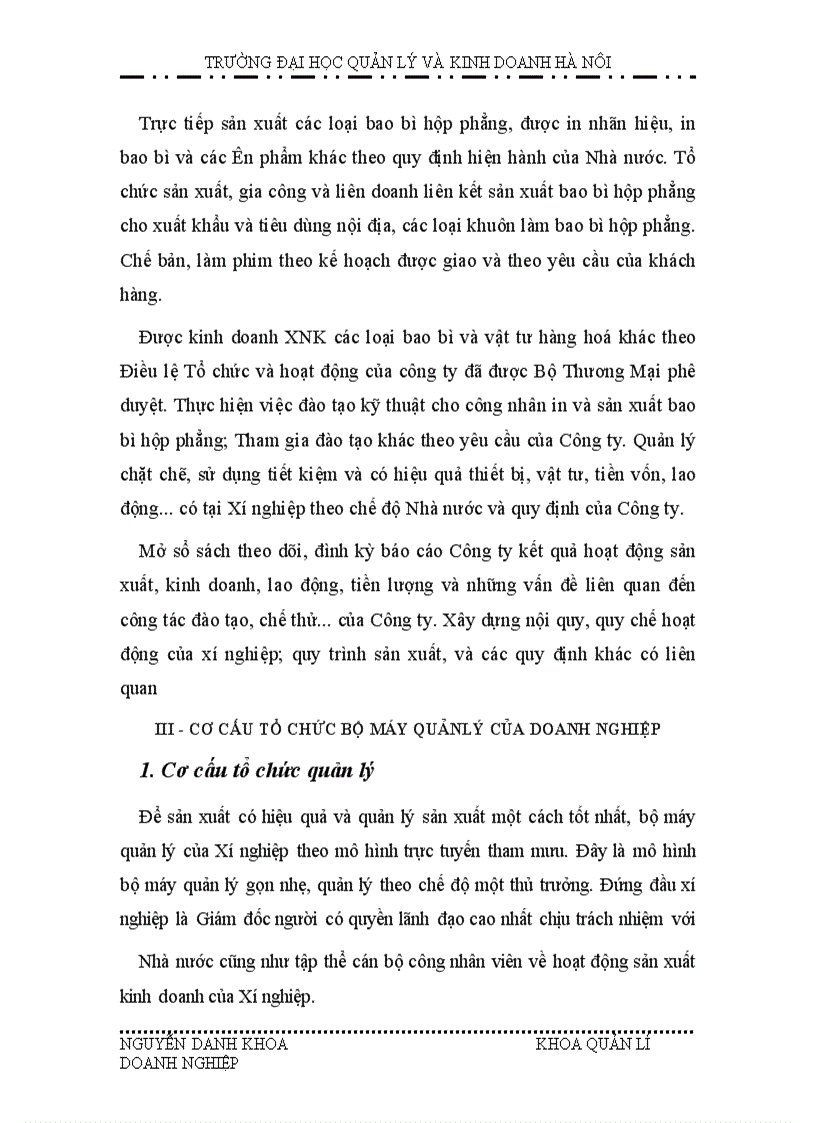 image for page Một số giải pháp nhằm nâng cao hiệu quả sản xuất kinh doanh tại Xí nghiệp In và sản xuất bao bì