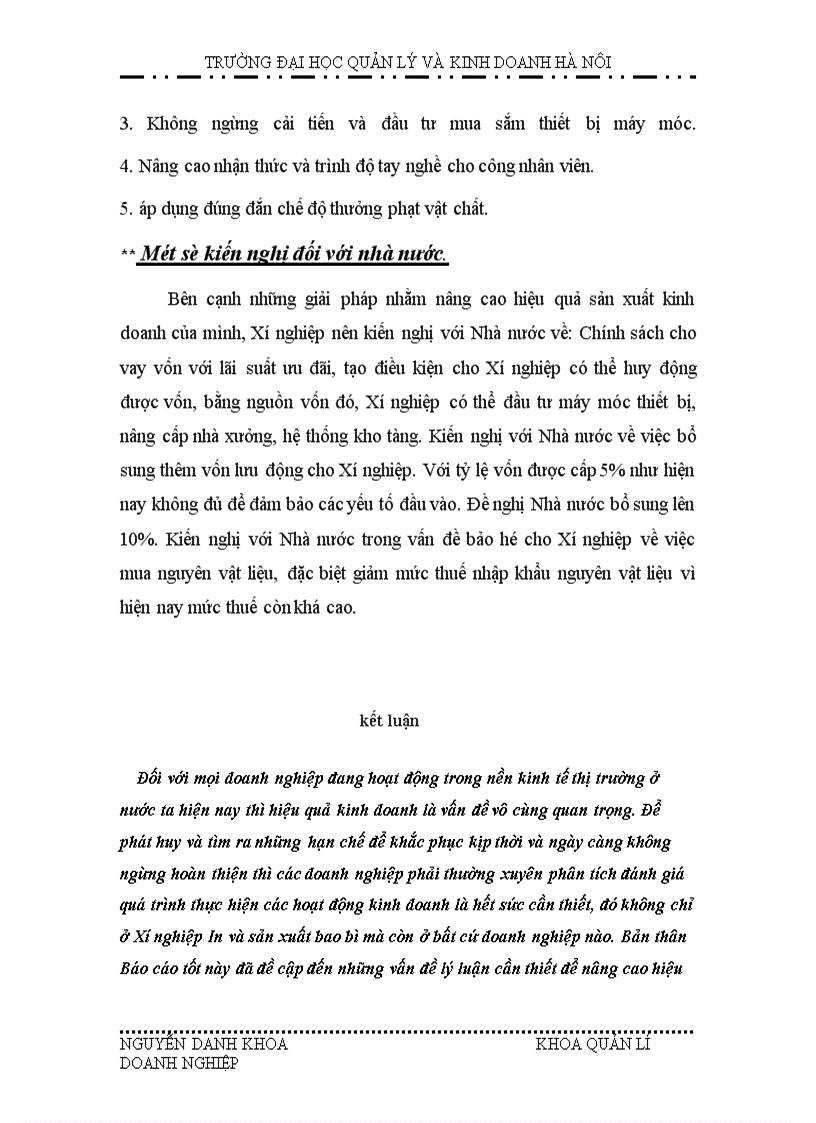 image for page Một số giải pháp nhằm nâng cao hiệu quả sản xuất kinh doanh tại Xí nghiệp In và sản xuất bao bì