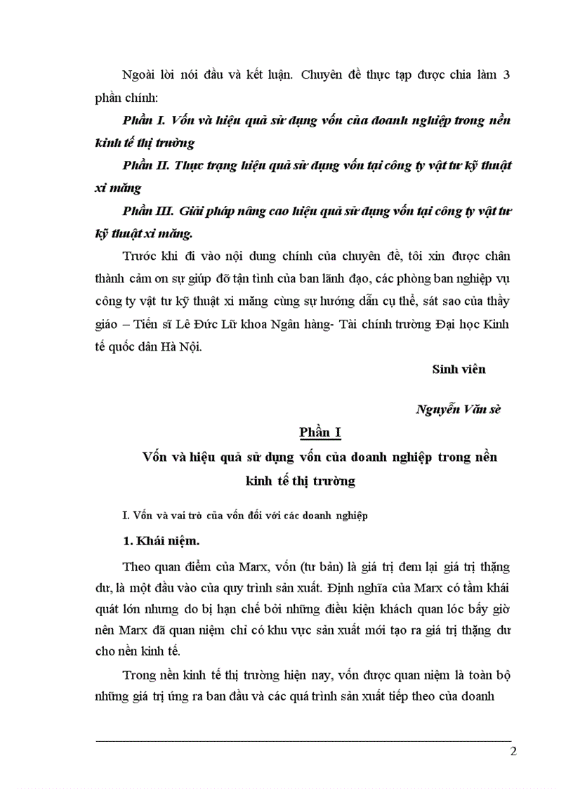 image for page Giải pháp nâng cao hiệu quả sử dụng vốn tại công ty vật tư kỹ thuật xi măng
