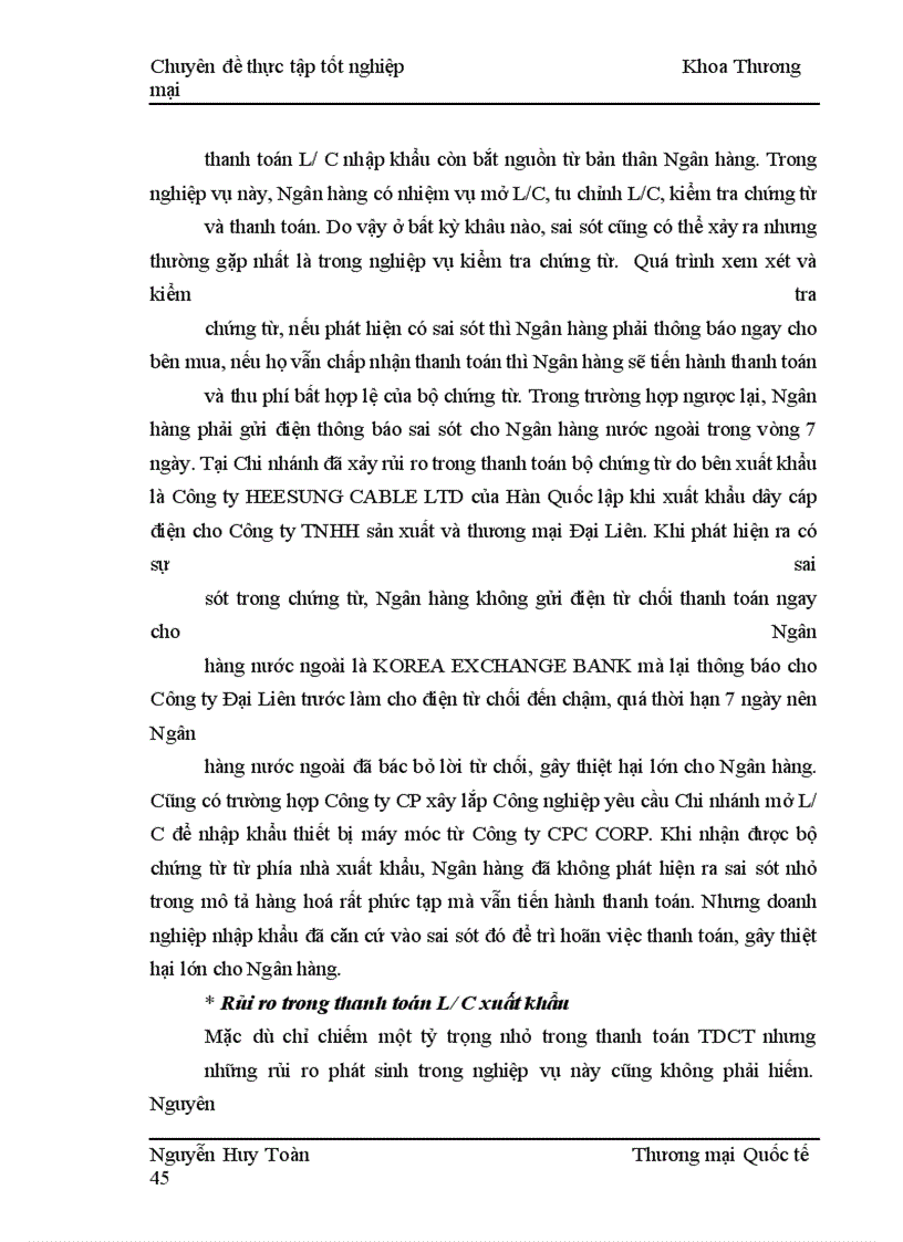image for page Rủi ro và quản trị rủi ro đối với phương thức thanh toán tín dụng chứng từ trong thanh toán quốc tế tại chi nhánh NHNo & PTNT Nam Hà Nội