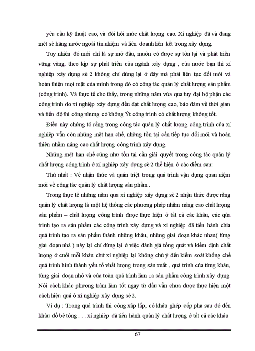 image for page Một số vấn đề về công tác quản lý chất lượng công trình xây dựng ở xí nghiệp xây dựng số 2 thuộc công ty xây dựng số 4