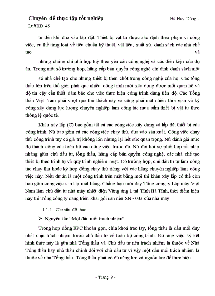 image for page Thực tiễn các điều khoản ký kết và thực hiên Hợp đồng Tổng thầu EPC tại Tổng công ty Lắp máy Việt Nam