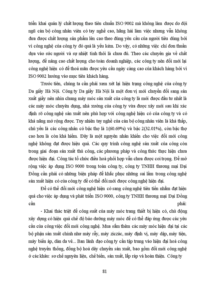 image for page Những biện pháp để duy trì và phát triển việc áp dụng hệ thống quản lý chất lượng theo ISO 9000 ỏ công ty CNHH thương mại Đại Đồng
