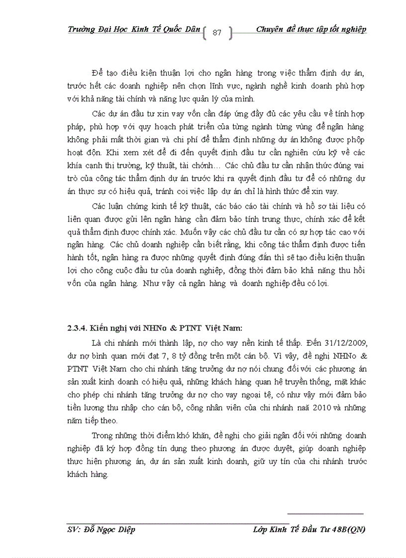 image for page Thực trạng công tác thẩm định dự án đầu tư vay vốn tại Chi nhánh Đống Đa NHNo & PTNT.