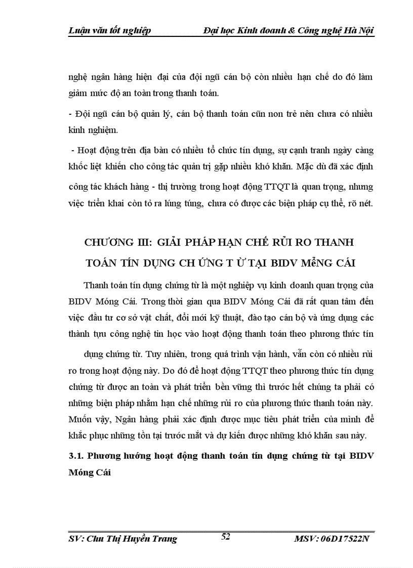 image for page Giải pháp giảm rủi ro thanh toán theo phương thức tín dụng chứng từ tại BIDV Móng Cái