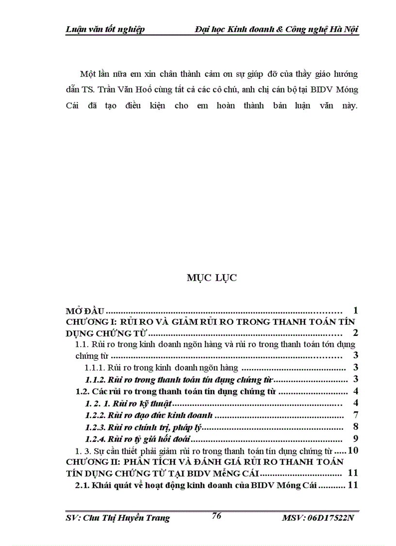 image for page Giải pháp giảm rủi ro thanh toán theo phương thức tín dụng chứng từ tại BIDV Móng Cái