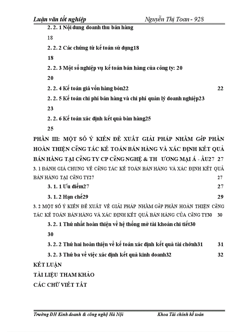 image for page Tổ chức công tác kế toán bán hàng và xác định kết quả bán hàng tại Công ty CP Công Nghệ & Thương Mại Á-Âu