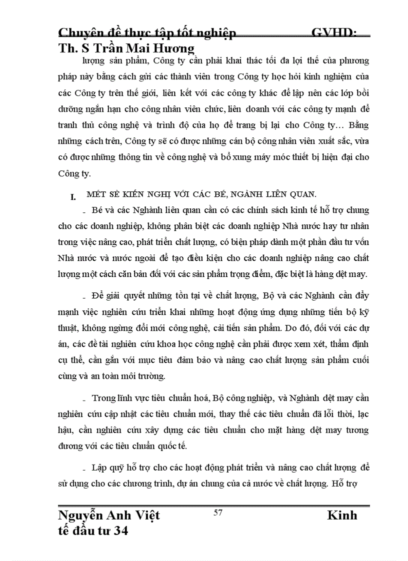 image for page Đầu Tư Nâng Cao Chất Lượng Sản Phẩm Của Công Ty Cổ Phần May Thăng Long Đáp ứng Yêu Cầu Hội Nhập Kinh Tế Quốc Tế