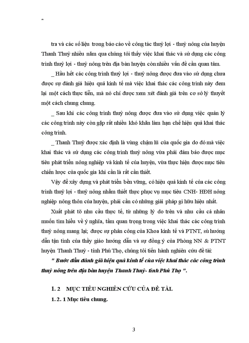 image for page Bước đầu đánh giá hiệu quả kinh tế của việc khai thác các công trình thuỷ nông trên địa bàn huyện Thanh Thuỷ- tỉnh Phú Thọ