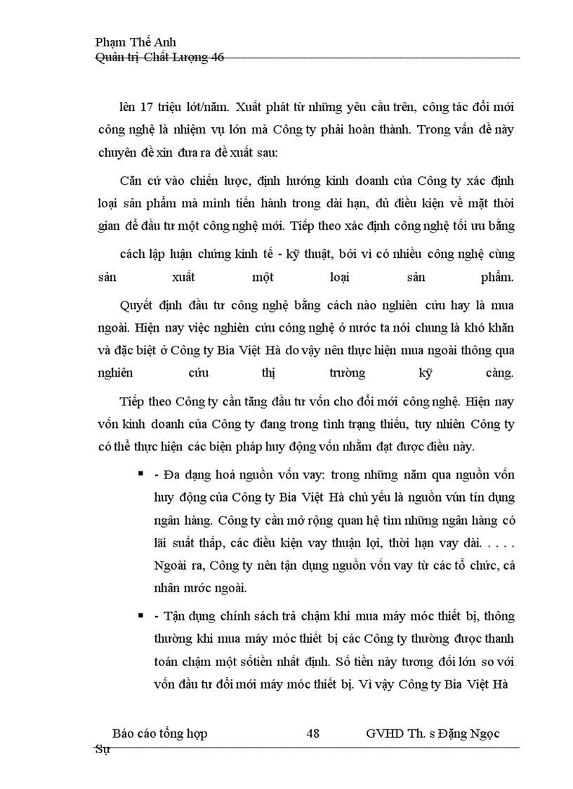 image for page Nâng cao chất lượng quy trình sản xuất bia hơi ở công ty bia VIệt Hà