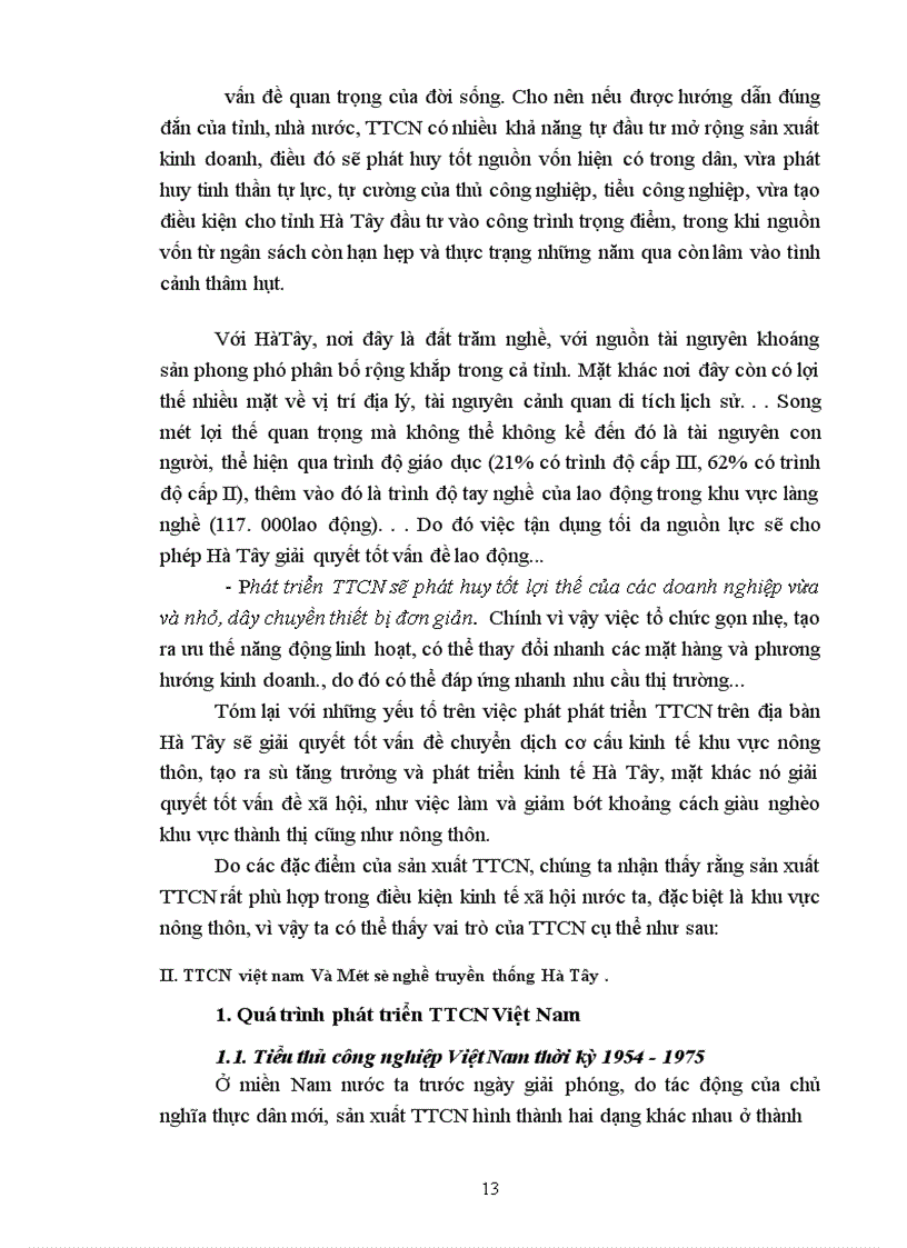 image for page Phương hướng phát triển tiểu thủ công nghiệp (TTCN) Tỉnh Hà Tây trong giai đoạn 2001-2005