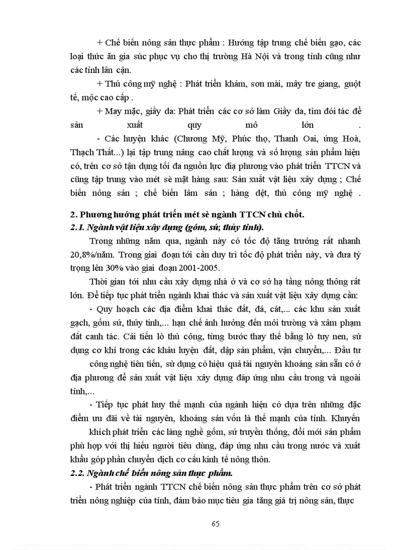 image for page Phương hướng phát triển tiểu thủ công nghiệp (TTCN) Tỉnh Hà Tây trong giai đoạn 2001-2005