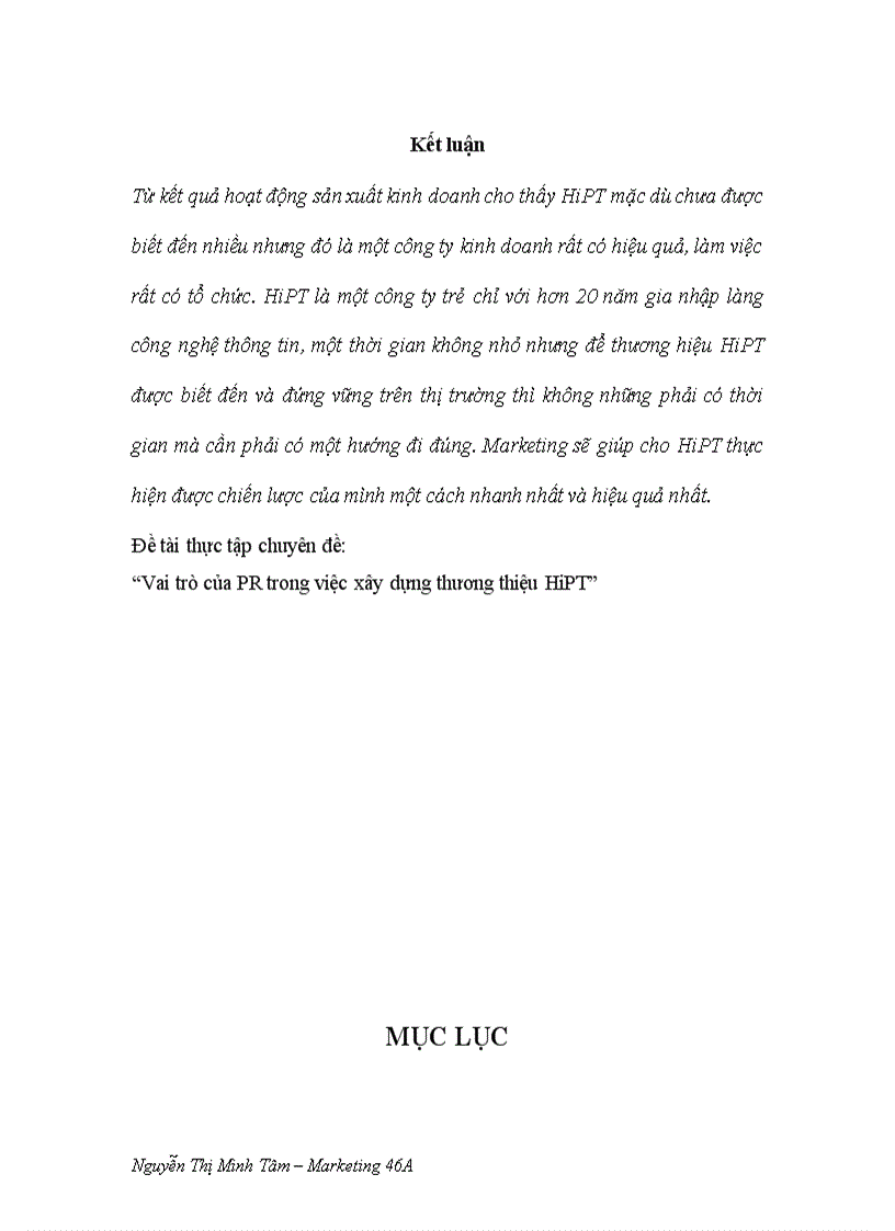 image for page Vai trò của PR trong việc xây dựng thương thiệu HiPT