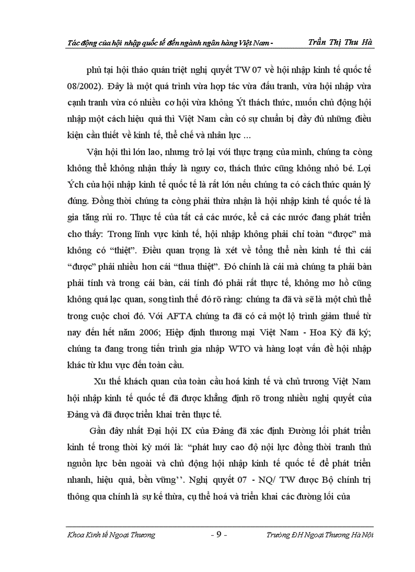 image for page Tác động của hội nhập quốc tế đến ngành ngân hàng việt nam