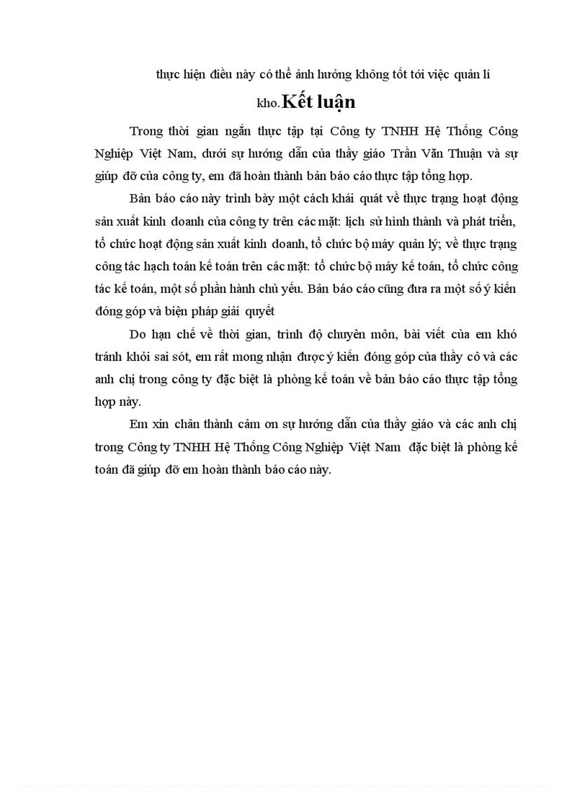 image for page Báo cáo thực tập tổng hợp Công ty TNHH Hệ thống Công nghiệp Việt Nam