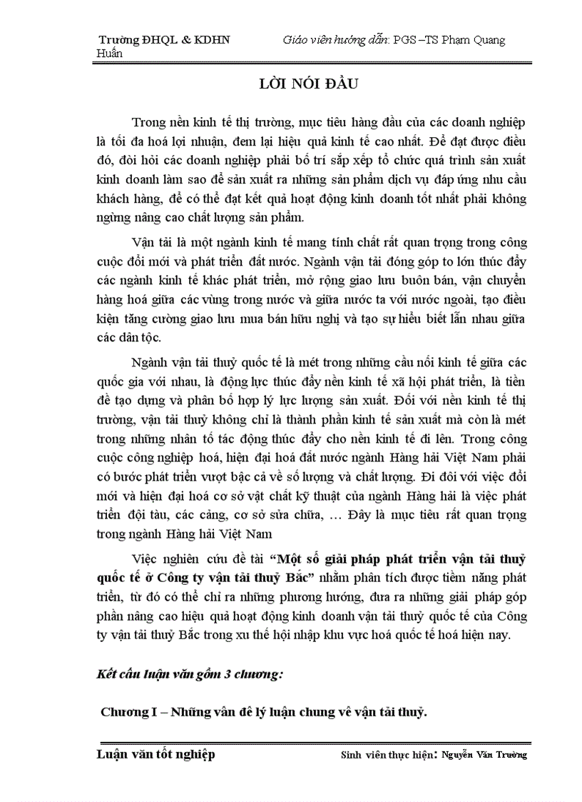 image for page Một số giải pháp phát triển vận tải thuỷ quốc tế ở Công ty vận tải thuỷ Bắc