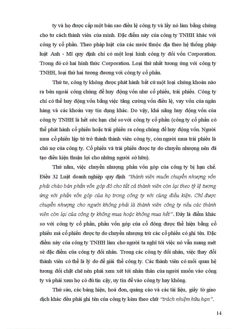 image for page Vấn đề hoàn thiện địa vị pháp lý của công ty trách nhiệm hữu hạn trong giai đoạn hiện nay