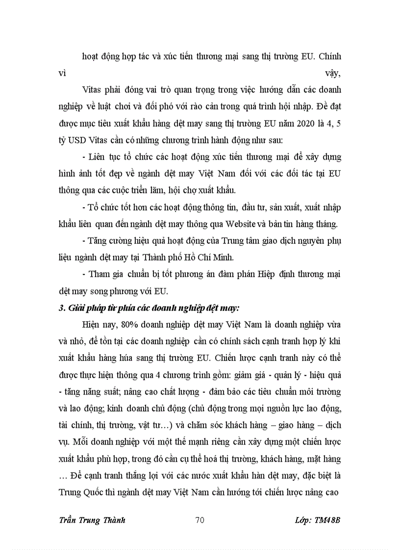 image for page Giải pháp thúc đẩy xuất khẩu hàng dệt may Việt Nam vào thị trường EU thời kỳ hậu WTO