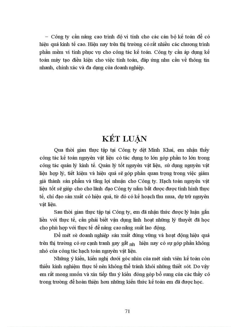 image for page Tổ chức hạch toán nguyên vật liệu tại Công ty dệt Minh Khai