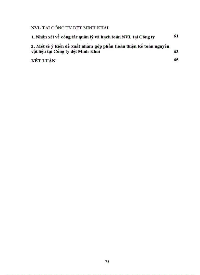 image for page Tổ chức hạch toán nguyên vật liệu tại Công ty dệt Minh Khai