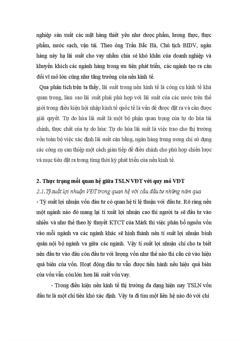 image for page Mối quan hệ giữa lãi suất vốn vay, tỉ suất lợi nhuận vốn đầu tư với quy mô vốn đầu tư. Vận dụng để giải thích tình hình đầu tư ở Việt Nam