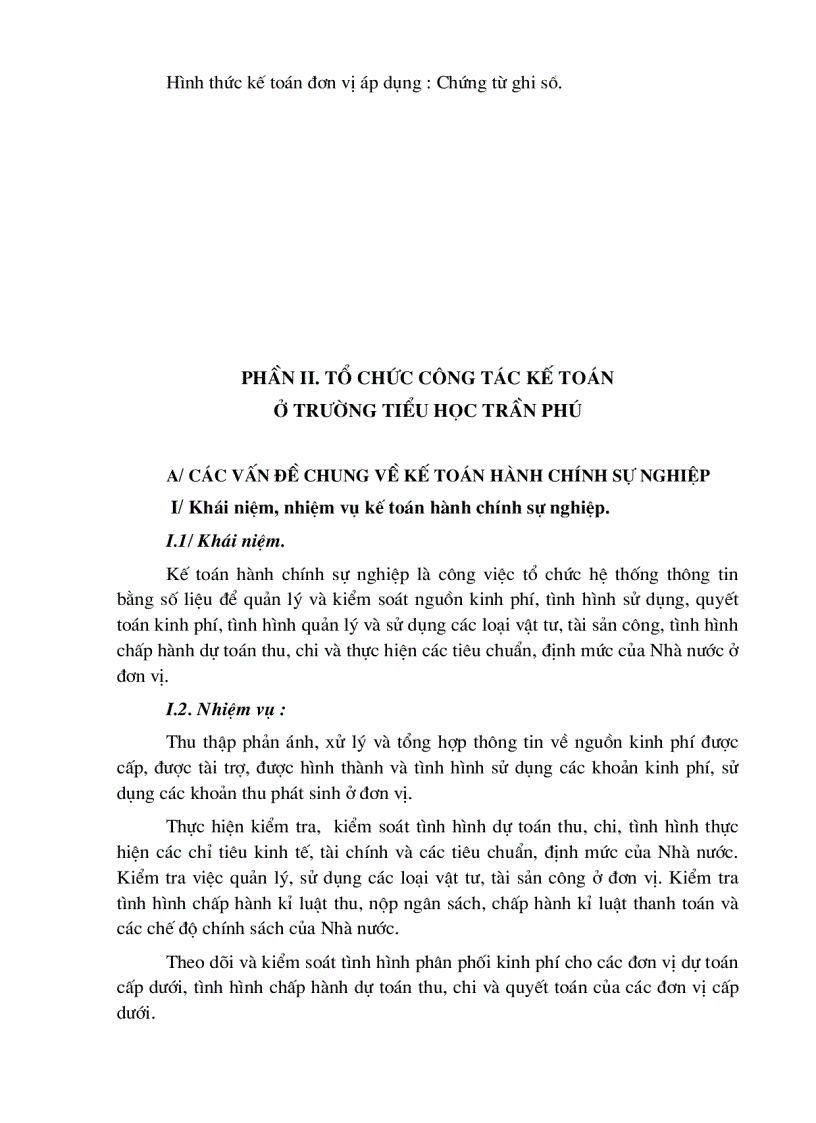 image for page Tổ chức công tác kế toán ở Trường Tiểu học Trần Phú.