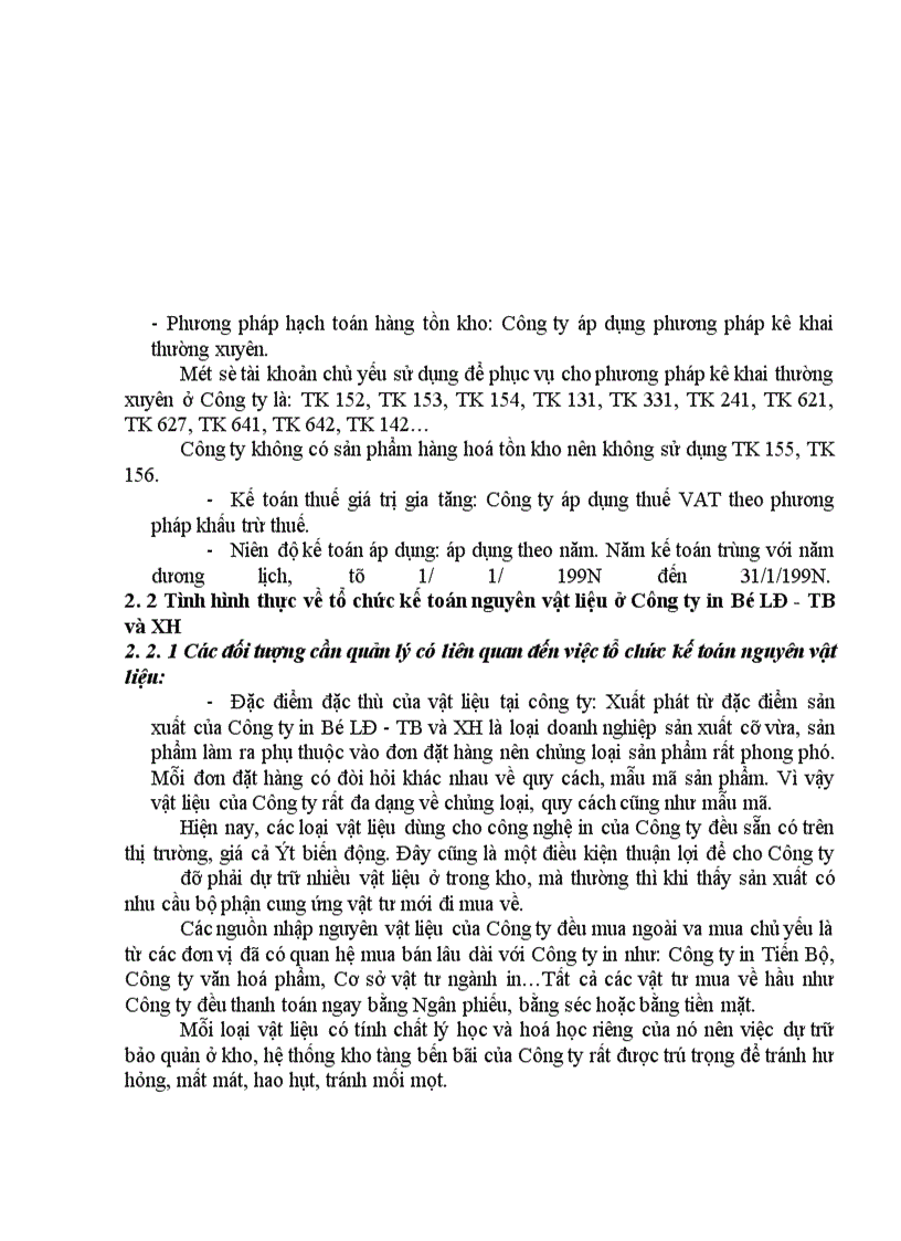 image for page Tổ chức công tác kế toán nguyên vật liệu tại công ty in Lao động – Xã hội