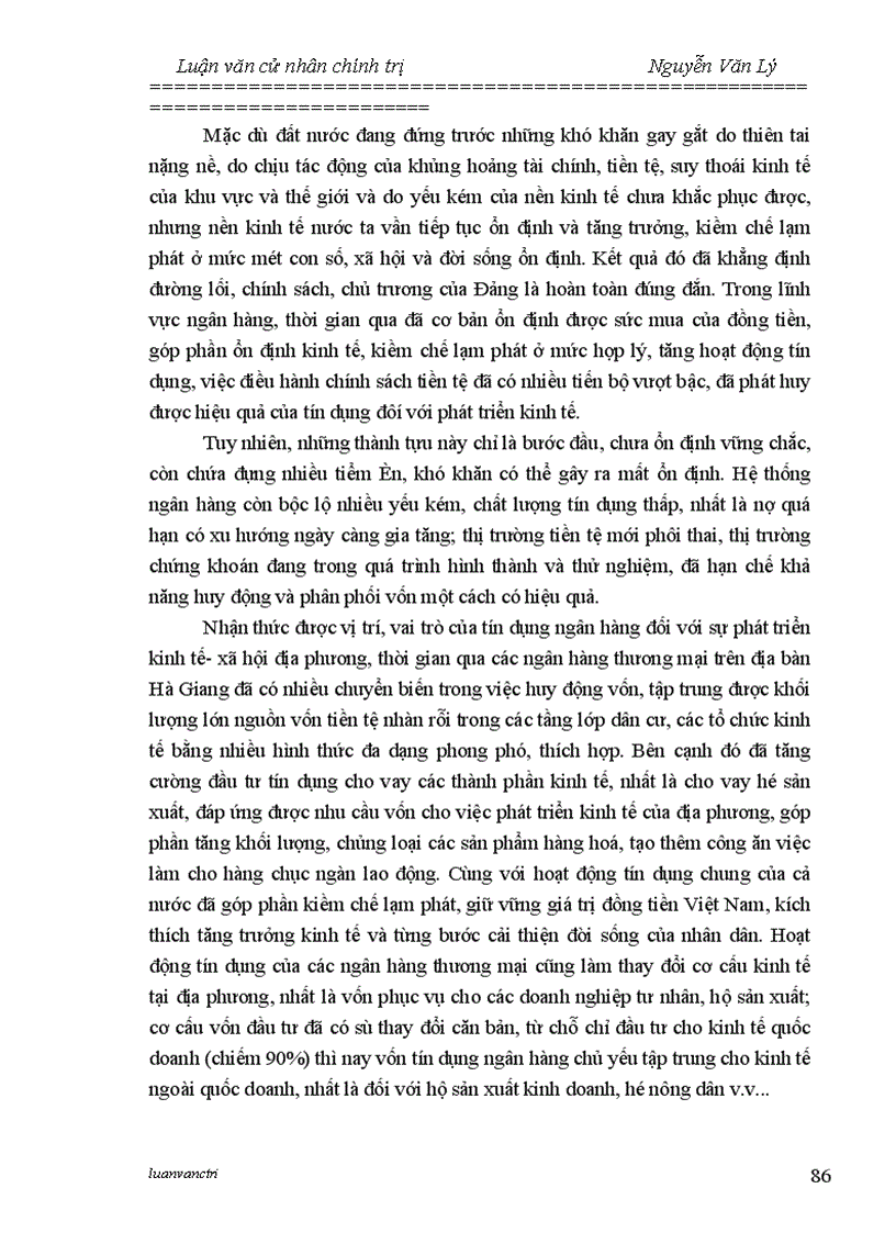 image for page Chất lượng tín dụng của các ngân hàng thương mại trên địa bàn tỉnh Hà Giang - Thực trạng và giải pháp