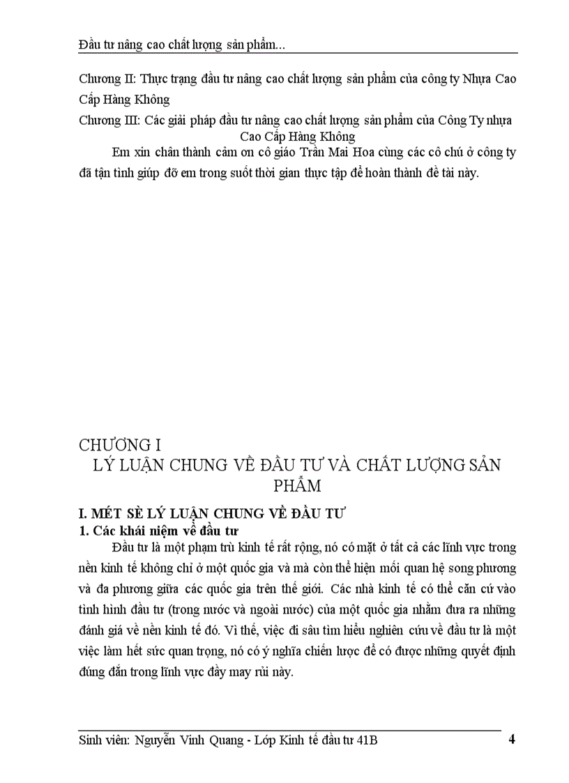 image for page Thực trạng đầu tư nâng cao chất lượng sản phẩm của công ty Nhựa Cao Cấp Hàng Không
